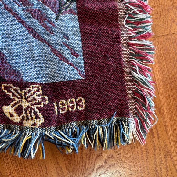 Vintage Goodwin Weavers Blanket Its a Wonderful Life Throw Cotton USA Made 1993 - Picture 4 of 5